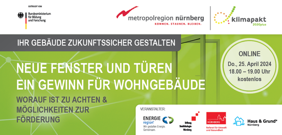 Banner Onlineseminar: Neue Fenster und Türen – Ein Gewinn für Wohngebäude