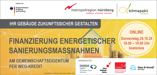 Online-Veranstaltung: Finanzierung energetischer Sanierungsmaßnahmen am Gemeinschaftseigentum per WEG-Kredit